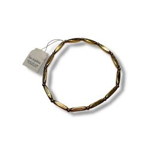 New Lia Sophia Goldtone Bugle Bead Spacers Bracelet Stretch